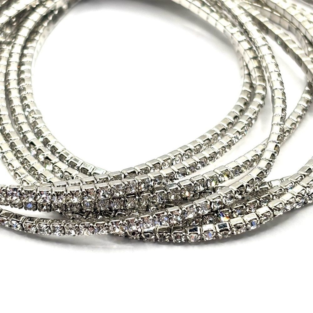 Express Silver Rhinestone Bracelet 8pc Set - Picture 2 of 6